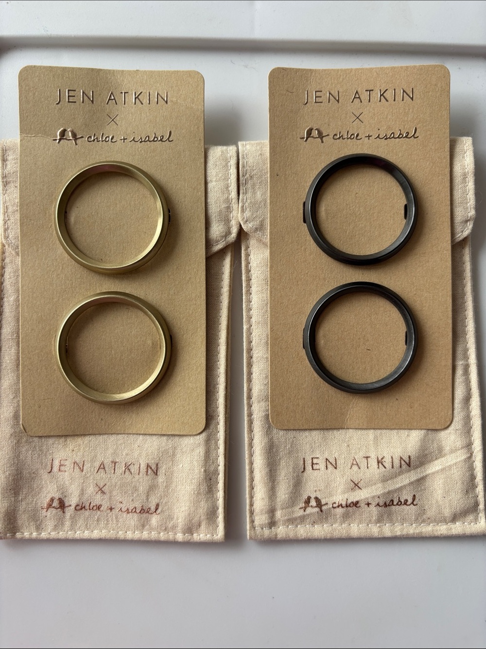 Jen Atkin x Chloe + Isabel  Metal Hair Rings – Gold and Black
